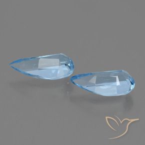 Gemme di Topazio Celeste naturale da 2.60 ct, Taglio a fantasia, VVS-VS