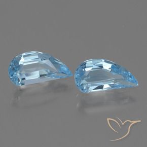 Gemme di Topazio Celeste naturale da 2.77 ct, Taglio a fantasia, VVS-VS