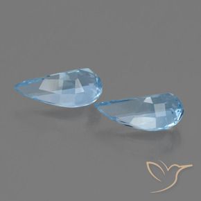Gemme di Topazio Celeste naturale da 2.66 ct, Taglio a fantasia, VVS