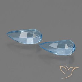Gemme di Topazio Celeste naturale da 2.79 ct, Taglio a fantasia, VVS