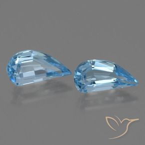 Gemme di Topazio Blu svizzero naturale da 2.70 ct, Taglio a fantasia, VVS-VS