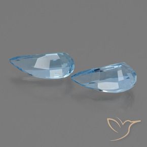 Gemme di Topazio Celeste naturale da 2.84 ct, Taglio a fantasia, VVS