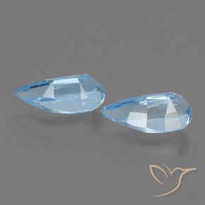 Gemme di Topazio Celeste naturale da 2.92 ct, Taglio a fantasia, VVS