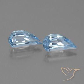 Gemme di Topazio Celeste naturale da 2.80 ct, Taglio a fantasia, VVS-VS