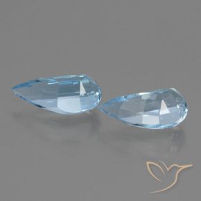 Gemme di Topazio Celeste naturale da 2.89 ct, Taglio a fantasia, VVS-VS