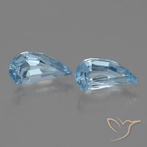 Gemme di Topazio Celeste naturale da 2.65 ct, Taglio a fantasia, VVS-VS