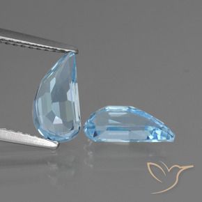 Gemme di Topazio Celeste naturale da 2.77 ct, Taglio a fantasia, VVS