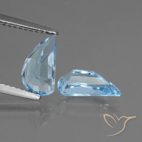 Gemme di Topazio Celeste naturale da 2.78 ct, Taglio a fantasia, VVS