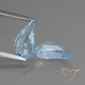 Gemme di Topazio Celeste naturale da 2.67 ct, Taglio a fantasia, VVS