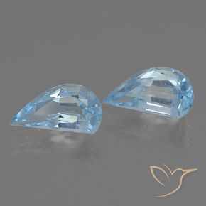 Gemme di Topazio Celeste naturale da 2.57 ct, Taglio a fantasia, VVS
