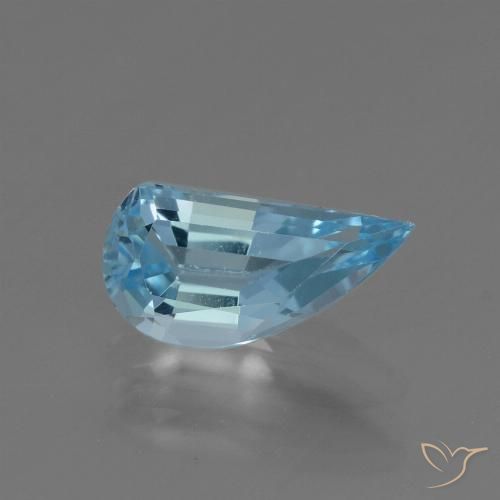 Topazio Celeste naturale da 1.36 ct, Taglio a fantasia, VVS