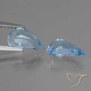 Gemme di Topazio Celeste naturale da 2.71 ct, Taglio a fantasia, VVS