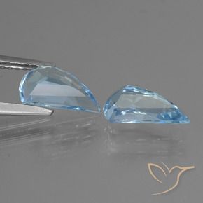 Gemme di Topazio Celeste naturale da 2.82 ct, Taglio a fantasia, VVS