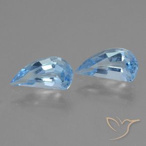 Gemme di Topazio Celeste naturale da 2.58 ct, Taglio a fantasia, VVS