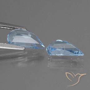 Gemme di Topazio Celeste naturale da 2.63 ct, Taglio a fantasia, VVS