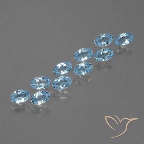 Gemme di Topazio Celeste naturale da 2.93 ct, Ovale, VS