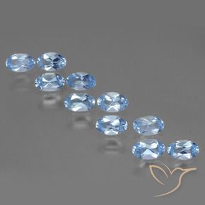 Gemme di Topazio Celeste naturale da 3.20 ct, Ovale, VS