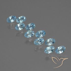 Gemme di Topazio Celeste naturale da 3.08 ct, Ovale, VS