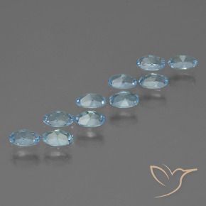Gemme di Topazio Celeste naturale da 3.08 ct, Ovale, VS