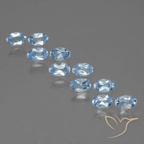 Gemme di Topazio Celeste naturale da 2.94 ct, Ovale, VS