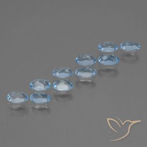 Gemme di Topazio Celeste naturale da 2.94 ct, Ovale, VS