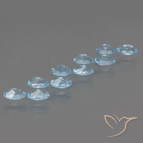 Gemme di Topazio Blu svizzero naturale da 3.22 ct, Ovale, VS