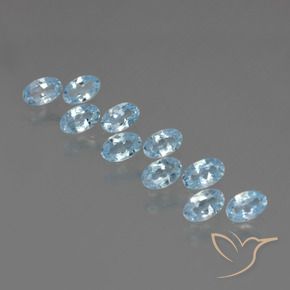 Gemme di Topazio Celeste naturale da 2.86 ct, Ovale, VS