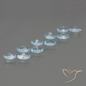 Gemme di Topazio Celeste naturale da 2.86 ct, Ovale, VS