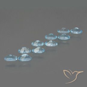 Gemme di Topazio Celeste naturale da 2.78 ct, Ovale, VS