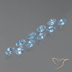 Gemme di Topazio Blu svizzero naturale da 3.51 ct, Ovale, VS