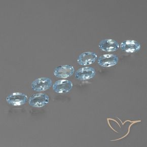 Gemme di Topazio Celeste naturale da 2.77 ct, Ovale, VS