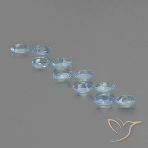 Gemme di Topazio Blu svizzero naturale da 2.82 ct, Ovale, VS