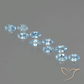 Gemme di Topazio Celeste naturale da 3.08 ct, Ovale, VS