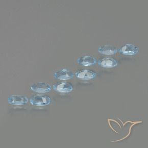 Gemme di Topazio Celeste naturale da 3.08 ct, Ovale, VS