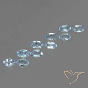 Gemme di Topazio Blu svizzero naturale da 2.75 ct, Ovale, VS