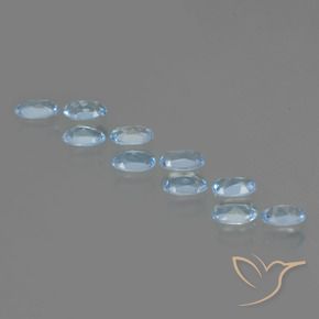 Gemme di Topazio Blu svizzero naturale da 2.75 ct, Ovale, VS