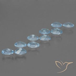 Gemme di Topazio Celeste naturale da 2.90 ct, Ovale, VS