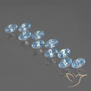 Gemme di Topazio Celeste naturale da 2.83 ct, Ovale, VS