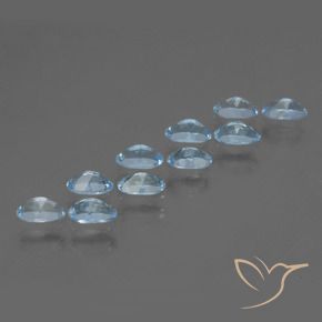 Gemme di Topazio Celeste naturale da 2.83 ct, Ovale, VS