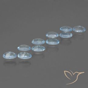 Gemme di Topazio Celeste naturale da 3.22 ct, Ovale, VS
