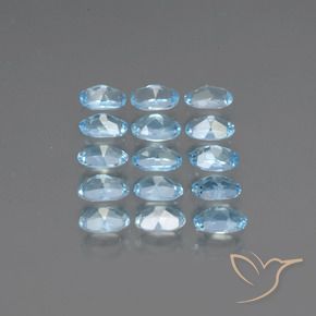 Gemme di Topazio Blu svizzero naturale da 3.89 ct, Ovale, VS