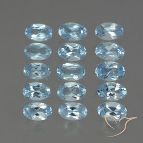Gemme di Topazio Blu svizzero naturale da 4.33 ct, Ovale, VS