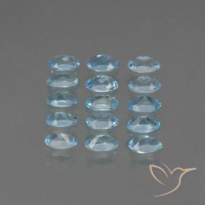 Gemme di Topazio Blu svizzero naturale da 4.33 ct, Ovale, VS
