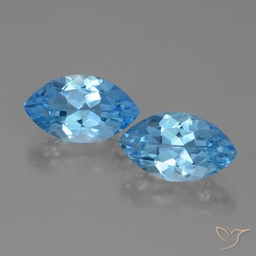 8.76ctw Naturale Blu svizzero Topazio, Taglio marquise, VVS-VS