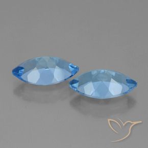 Gemme di Topazio Blu svizzero naturale da 8.76 ct, Taglio marquise, VVS-VS