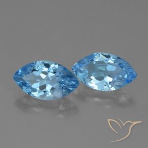 Gemme di Topazio Blu svizzero naturale da 7.74 ct, Taglio marquise, VVS-VS