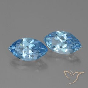Gemme di Topazio Blu svizzero naturale da 8.21 ct, Taglio marquise, VVS