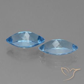Gemme di Topazio Blu svizzero naturale da 8.21 ct, Taglio marquise, VVS