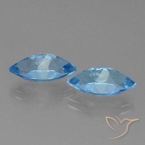 Gemme di Topazio Blu svizzero naturale da 8.11 ct, Taglio marquise, VVS