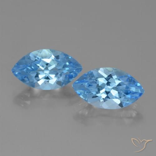 7.76ctw Naturale Blu svizzero Topazio, Taglio marquise, VVS-VS